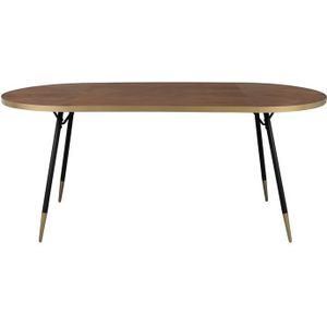 White Label Living - Denise Oval - Tafel - Houtkleurig - Walnoot Fineer
