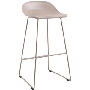 Bronx71® Scandinavische Barkruk Ellen taupe 76 cm - Barkrukken set van 2