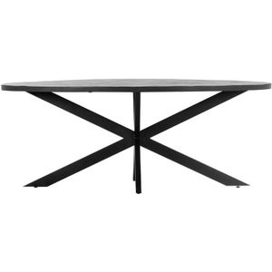 Giga Meubel - Eettafel Ovaal - Zwart - Visgraat - 200cm - Tafel Max