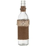 J-Line Fles Decoratie Met Schelpen Glas Bruin