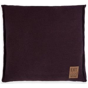 Knit Factory Uni Sierkussen - Aubergine - 50x50 cm