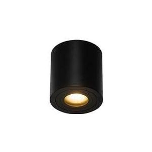 QAZQA capa - Moderne Plafondspot | Spotje | Opbouwspot voor badkamer - 1 lichts - Ø 90 mm - Zwart -