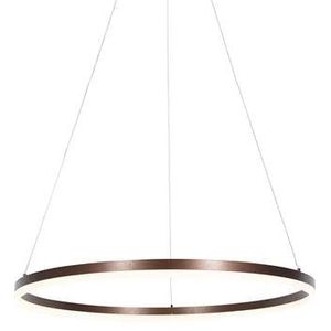 QAZQA Hanglamp donkerbrons 80 cm incl. LED 3-staps dimbaar - Anello