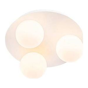 QAZQA cederic - Moderne Plafondlamp - 3 lichts - Ø 23 cm - Wit - Buitenverlichting