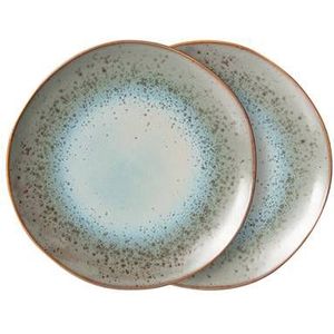 HKliving 70's Dinerbord Ø 29 cm - Set van 2 - Mineral