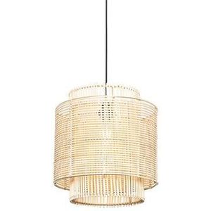 QAZQA maiken - Oosterse Hanglamp - 1 lichts - Ø 34 cm - Naturel - Woonkamer | Slaapkamer | Keuken