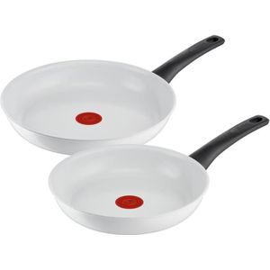 Tefal Ceramic Control koekenpannenset - Ø 24/28 cm - Wit