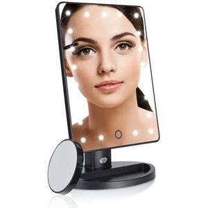 Rio MMSP Make Up Spiegel met dimbare LED verlichting - 1/10x Vergroting - 360° Verstelbaar
