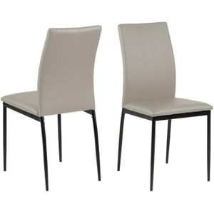 Giga Living - Eetkamerstoel - Taupe - Pu Leer - Zithoogte 48,5cm - Grondal - Set van 4