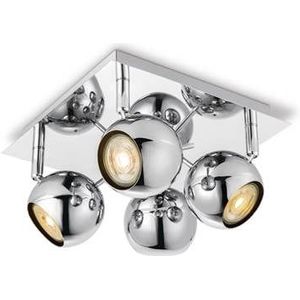 Home Sweet Home Opbouwspot Bollo 4 - incl. dimbare LED lamp - chroom