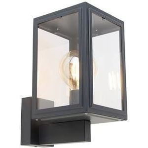 QAZQA sutton - Landelijke LED Wandlamp Up Down voor buiten - 1 lichts - L 17 cm - Donkergrijs - Buitenverlichting