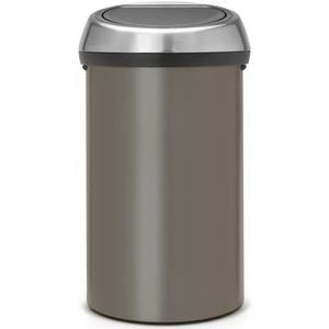 Brabantia Touch Bin Prullenbak - 60 liter - Platinum/Matt Steel Fingerprint Proof deksel