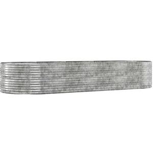 vidaXL Plantenbak 367x140x68 cm gepoedercoat staal zilverkleurig