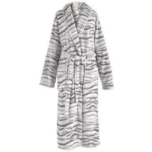 Zo Home Flanel Fleece Badjas Siberian White Tiger - grey - XL