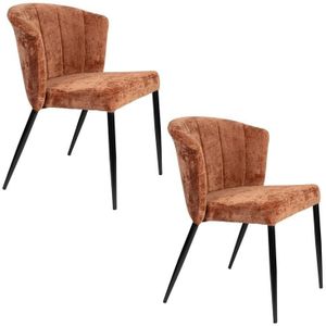 Dutchbone Georgia Eetkamerstoelen Terracotta - Set van 2