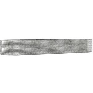 vidaXL Plantenbak 447x140x68 cm gepoedercoat staal zilverkleurig