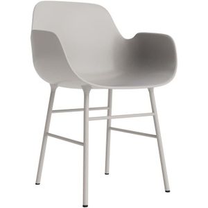 Normann Copenhagen Form Stoel met Armleuning - Staal - Warm Grijs