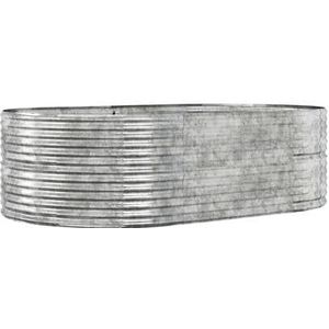 vidaXL Plantenbak 212x140x68 cm gepoedercoat staal zilverkleurig