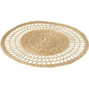 J-Line Rond Zeegras placemat - jute - naturel - 6x