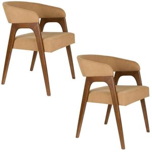 Dutchbone Adamello Eetkamerstoelen Beige - Set van 2