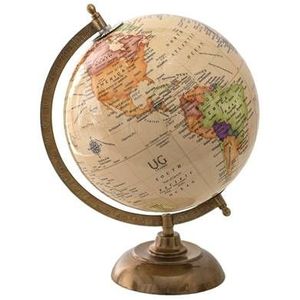 Clayre & Eef Wereldbol 22x30 cm Beige Hout Metaal Globe