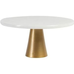 Jay Hill Taartplateau Marmer - Wit Goud - Ã¸ 25 cm - Hoogte 12 cm