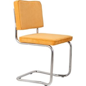 Zuiver Ridge Rib Kink Eetkamerstoelen Geel - Set van 2