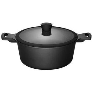 Sola Fair Cooking Braadpan - Ø 28 cm - Aluminium en RVS Pan - 5,5 L - Anti-aanbaklaag - Zwart/Wit