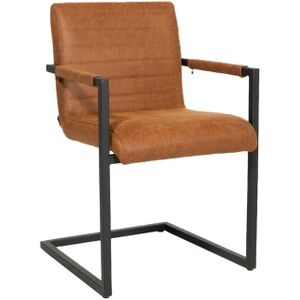 Bronx71 Industriële eetkamerstoel Block cognac eco-leer