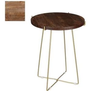 Mica Decorations Alec Bijzettafel - H55 x Ø43 cm - Hout - Bruin