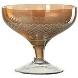 J-Line Voet Rond glas - drinkglas - goud - 4x