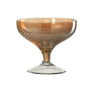 J-Line Voet Rond glas - drinkglas - goud - 4x