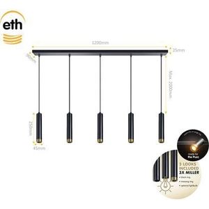 ETH Miller Hanglamp 5x E27 Zwart