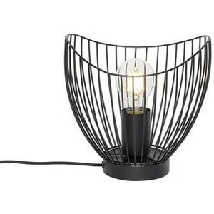 QAZQA Moderne tafellamp zwart 20 cm - Pua