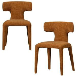 BePureHome Permit Eetkamerstoelen - Polyester - Cinnamon - Set van 2