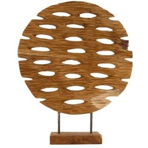 DKNC - Ornament Toulouse - Teak hout - 50x38x10 cm - Bruin