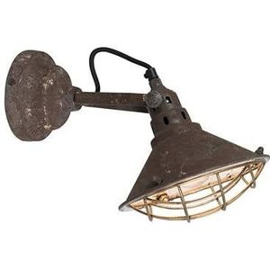 QAZQA Vintage wand- en plafondlamp bruin kantelbaar - Barrack