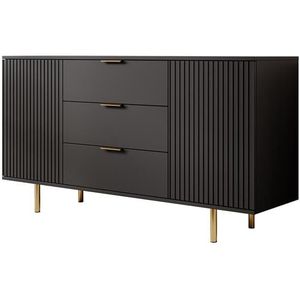 Meubella - Dressoir Nicola - Mat zwart - 150 cm