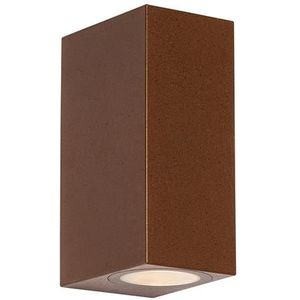 QAZQA Moderne buiten wandlamp roestbruin kunststof 2-lichts - Baleno