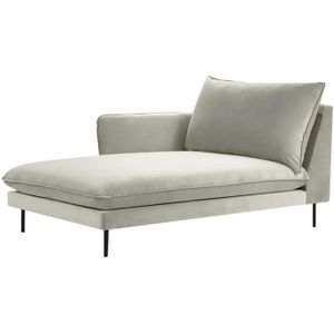 Cosmopolitan Design - Vienna - Chaise Longue - Beige - Fluweel - Massief Grenenhout Frame