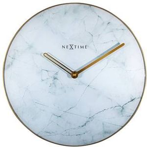 Wandklok NeXtime Marble diameter  40 cm wit NE-8189WI