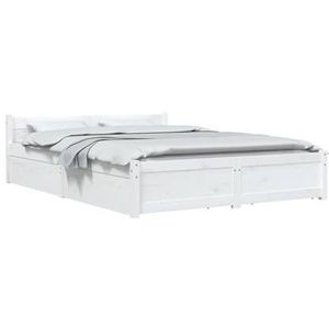 vidaXL Bedframe met lades wit 160x200 cm