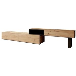 Meubella TV-Meubel Kandelo - Eiken - Zwart - 240 cm