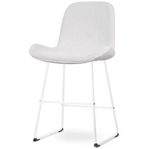 Nolon Nino-Fé Barkruk Ribstof Créme - Wit Onderstel - 65 cm