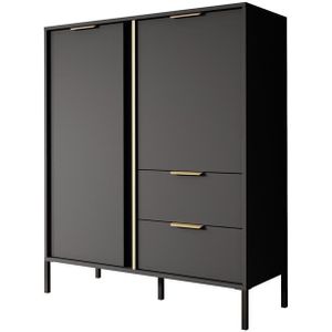 Meubella - Dressoir Loren - Antraciet - 103 cm - Hoog