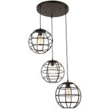 Freelight Hanglamp Pianeta Zwart Goud Rond 27cm 3Lichts