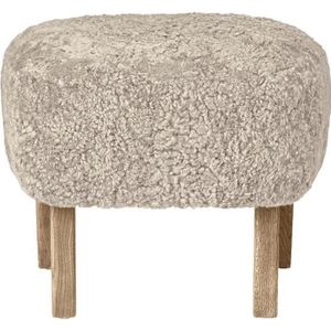 Audo Copenhagen Ingeborg voetenbank naturel eiken Sheepskin Moonlight