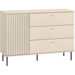 Carlotta - Dressoir - Grijs - MDF - 1-Deur 3 Laden