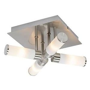 QAZQA Bath - Moderne Plafondlamp - 4 Lichts - L 23 cm - Staal - Buitenverlichting