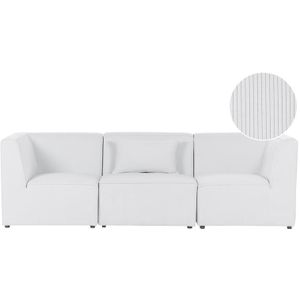 Beliani - LEMVIG - Driezitsbank - Wit - Corduroy